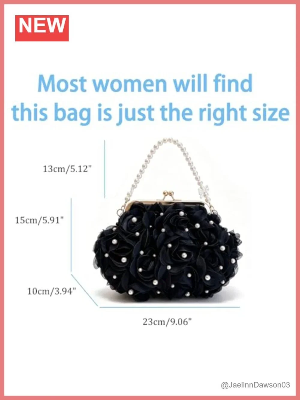 Pearl Floral Kiss Lock Evening Bag Clutch